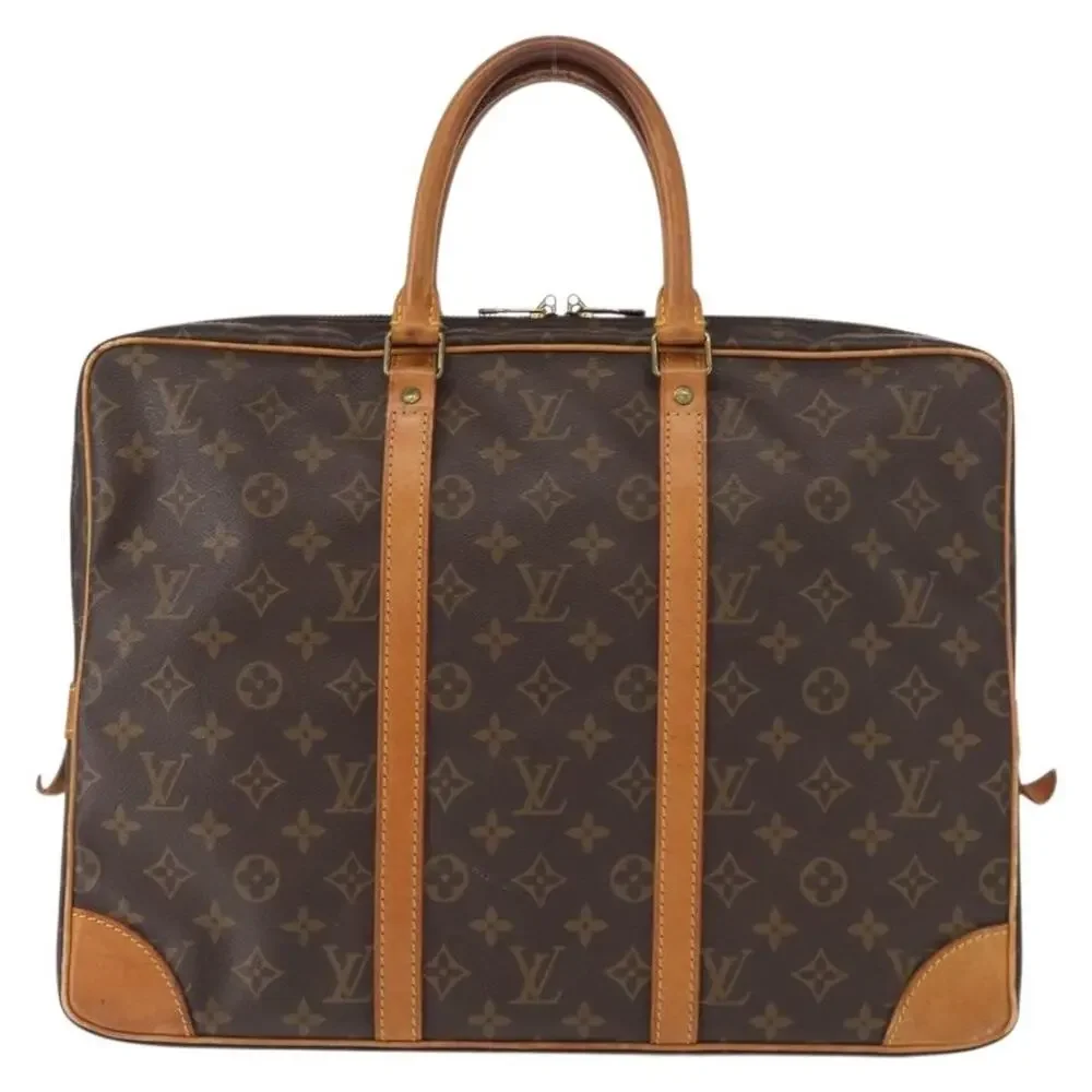 Louis Vuitton Monogram Porte Documents Voyage Business Bag Brown